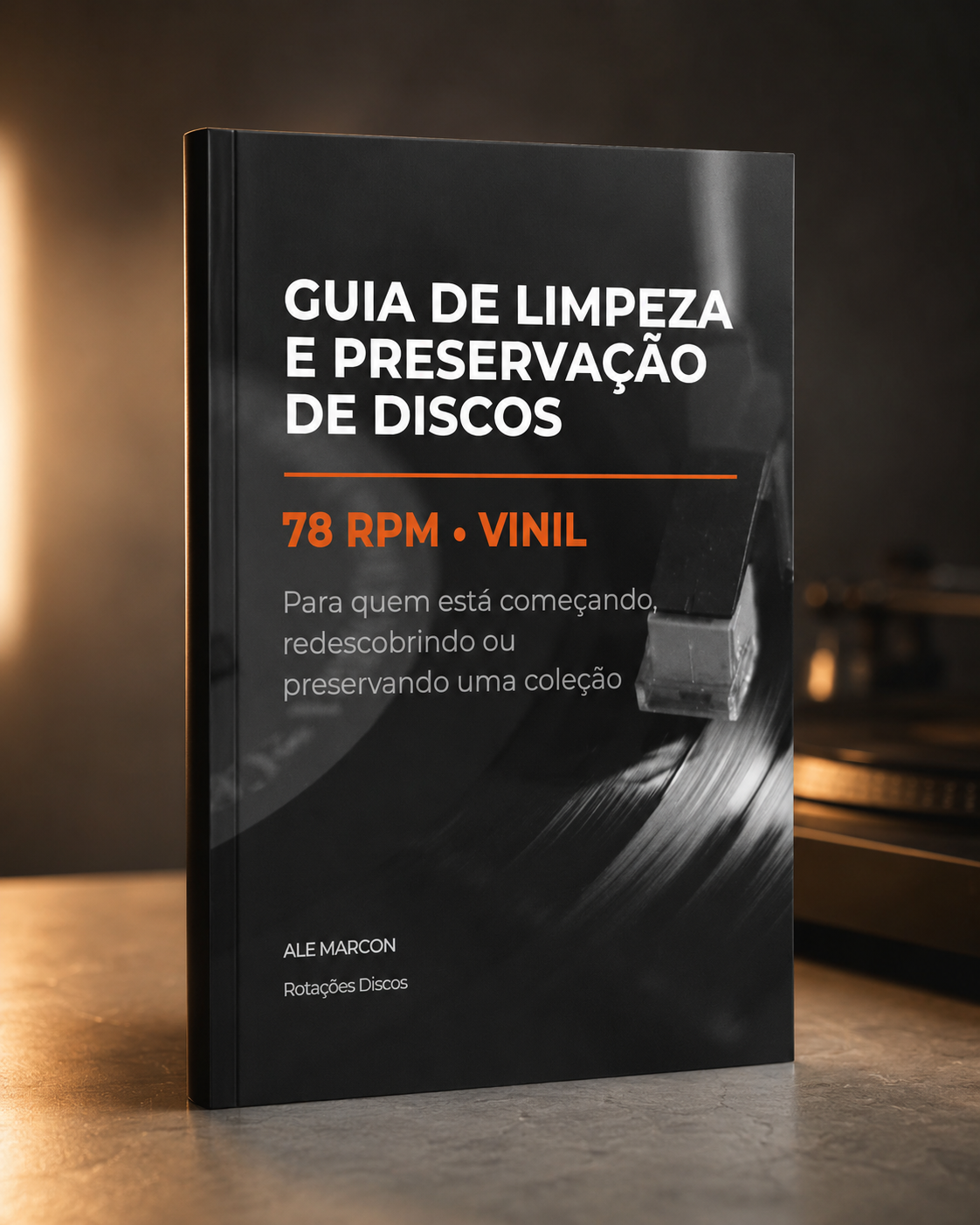 Mockup do Guia de Limpeza e Preservação de Discos 78 RPM & Vinil